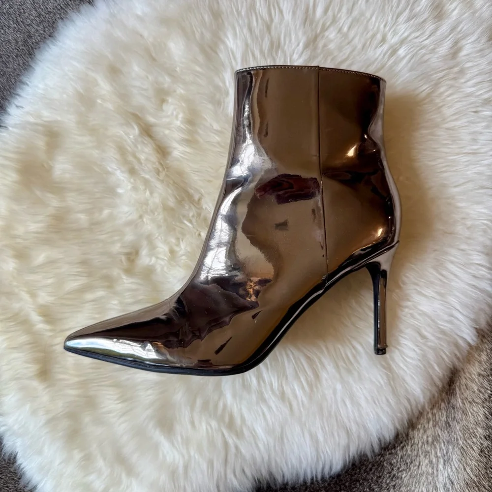 Metallic Silver Booties - Picture 2 of 16